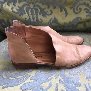 Lucky Brand Ankle Booties Soft Leather Heavy Distressed Made in Spain Size 38/7